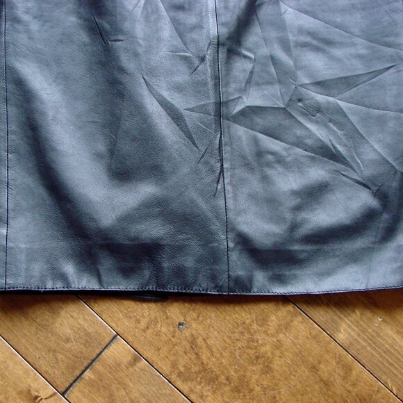 Zara Woman Black Leather Pencil Skirt Straight Lined Soft Office Size Large - Picture 11 of 16